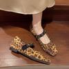 Fashion Women Square Head Shallow Mouth Suede Shoes Spring New Thick Heel Single Shoes Crystal Buckle Soft Sole Non-slip Mary Jane Shoe