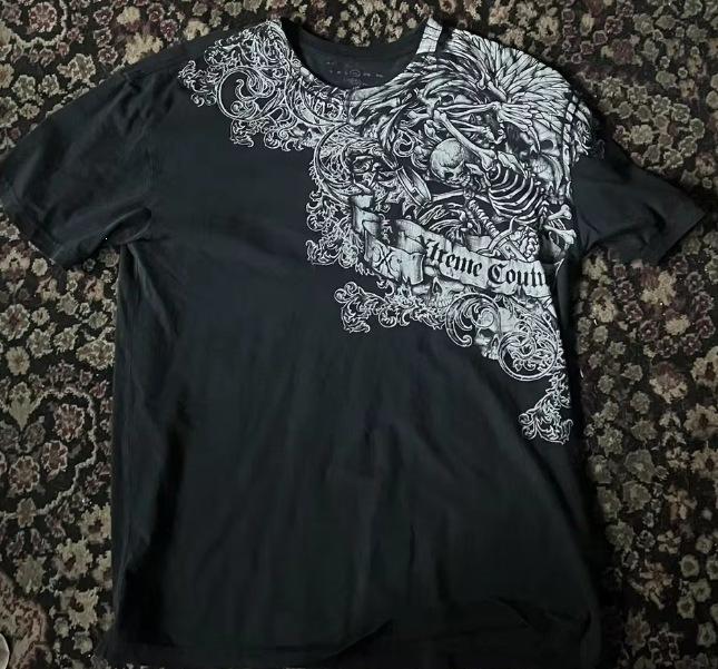 Cross-border new gothic unisex T-shirt top, short-sleeve T-shirt, Y2K trendy brand skull top, short-sleeve