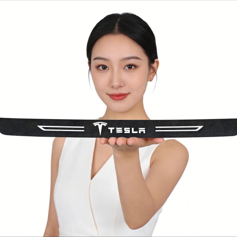 IKTT7 Carbon Fiber for Tesla Model 3 Y Model S X Roadster P85D P90D P100D Car Door Sill Protector Strips Trunk Anti-Scratch Stickers