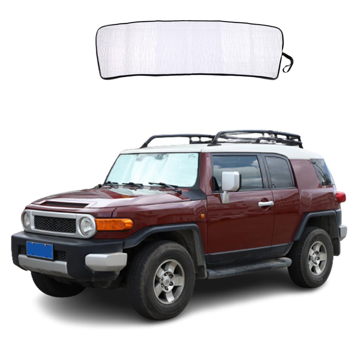 

Toyota FJ Cruiser 2007 - 2021 Автомобильная солнцезащитная шторка Защита от УФ-лучей Солнцезащитная шторка на лобовое стекло белый