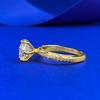 Anello Classico Rotondo in Oro Placcato con Diamante Bianco da 8,0 Carati