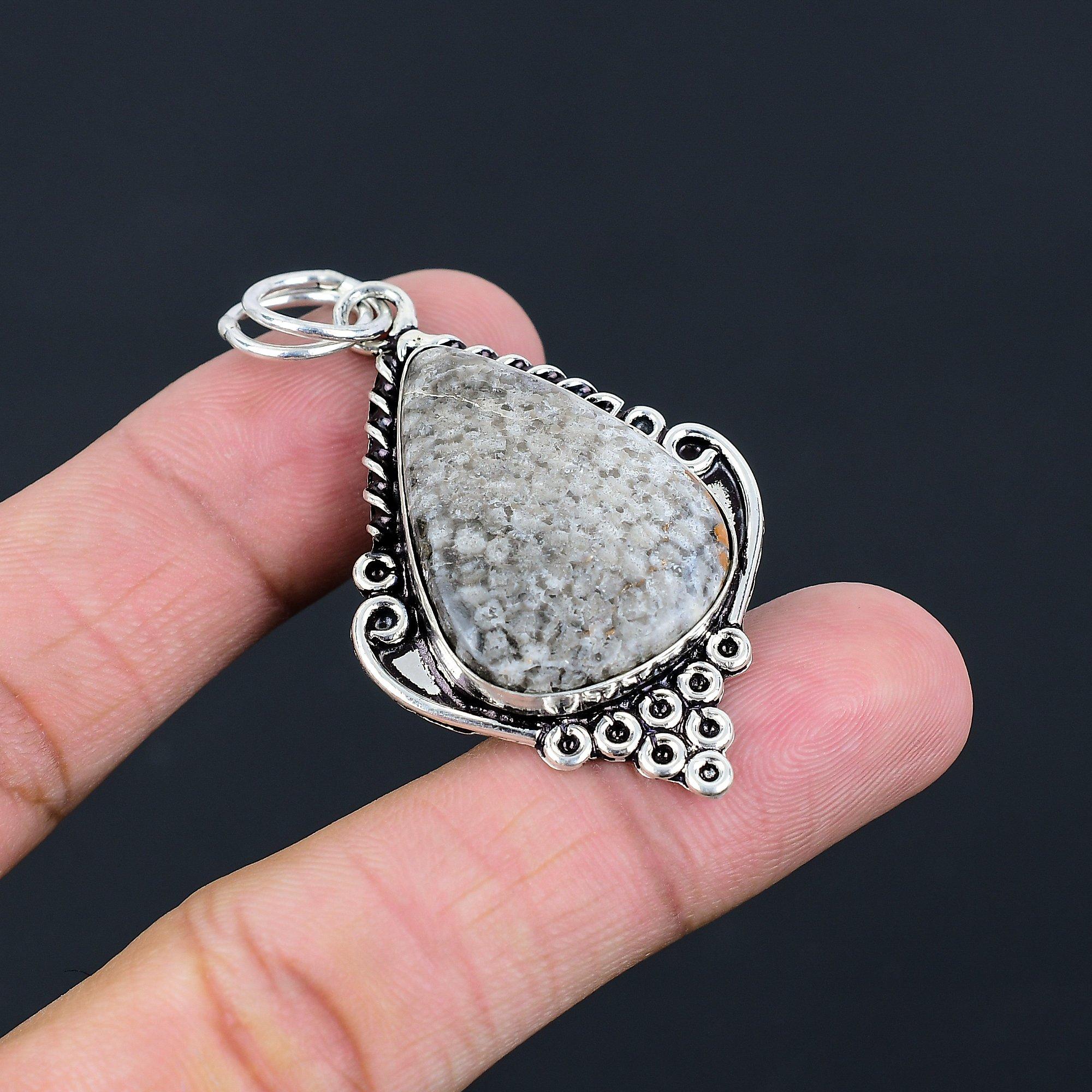 

Daughters Day Deal Root Chakra Natural Stingray Coral Sterling Silver Pendant