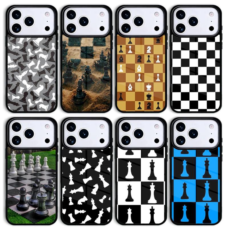 Chequered Chess Pattern Mobile Phone Case for IPhone 17 AIR 16pro Max 15 14 13 12 11 Bumper Cover