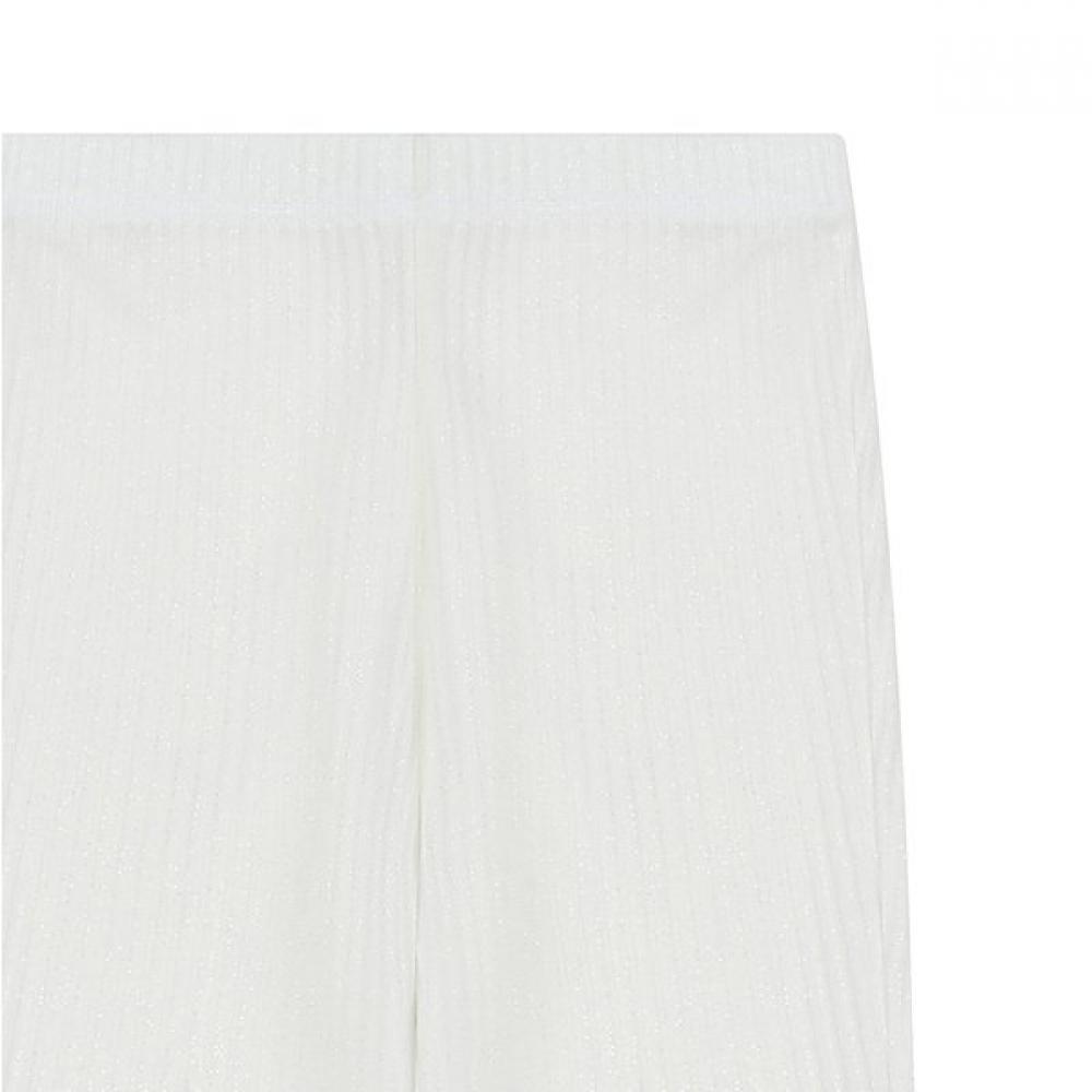 French Cat White Pearl Ribbed Leggings Q64ddp252w1
