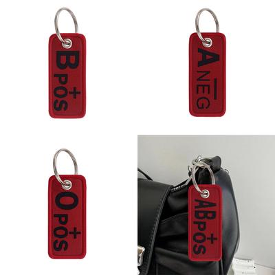 Blutgruppe Gestickter Schlüsselanhänger Anhänger Modisches Accessoire für Taschen und Rucksäcke Handgefertigt Studenten Schlüsseldekoration