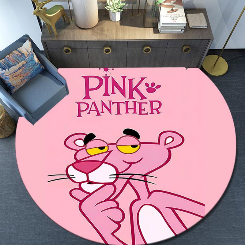 Pink Panther Pattern Round rug,Carpet Rug for Living Room Bedroom Playroom ,Non-slip Floor Mat,Holiday Gifts and Birthday Gifts.