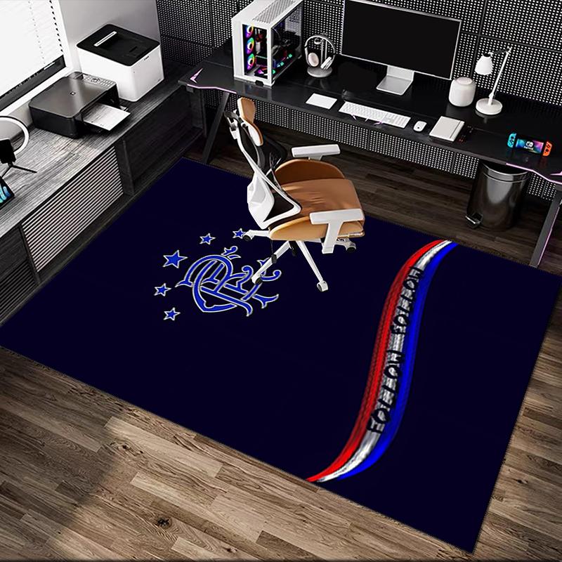 1pc Office Carpet, Rangers FC Chair Rug, Living Room Printed Area Rug, Home Chair Floor Mat
