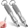 2 PCS Valve Core Removal Tool Keychain, Stainless Steel Tire Valve Stem Tool Portable Valves Core Disassembly And Repair Tools For Bicycle Car