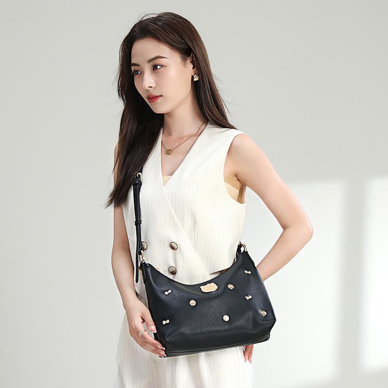 New Sanrio PU Shoulder Bag Large Size Women's Khaki HHF24997