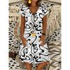 Women's Short Sleeve V Neck Dress