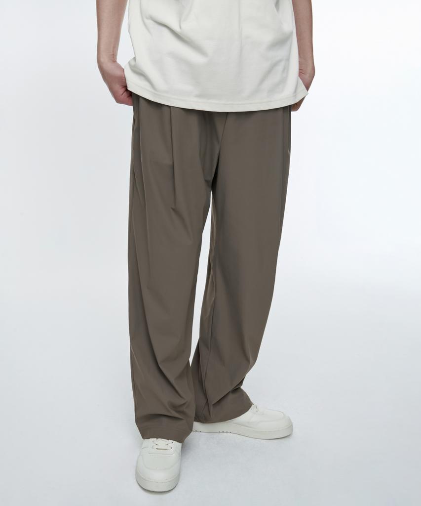 MUSINSA STANDARD Cooling Deep Tuck Wide Elastic Waist Pants [Dusty Beige]