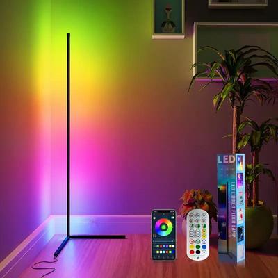 Modern Minimalist RGBIC LED Corner Floor Lamp with Bluetooth