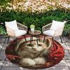 Christmas Cat pattern round rug,Carpet Rug for Living Room Bedroom Sofa Playroom Decor,Non-slip Floor Mat,Holiday Gifts and Birthday Gifts