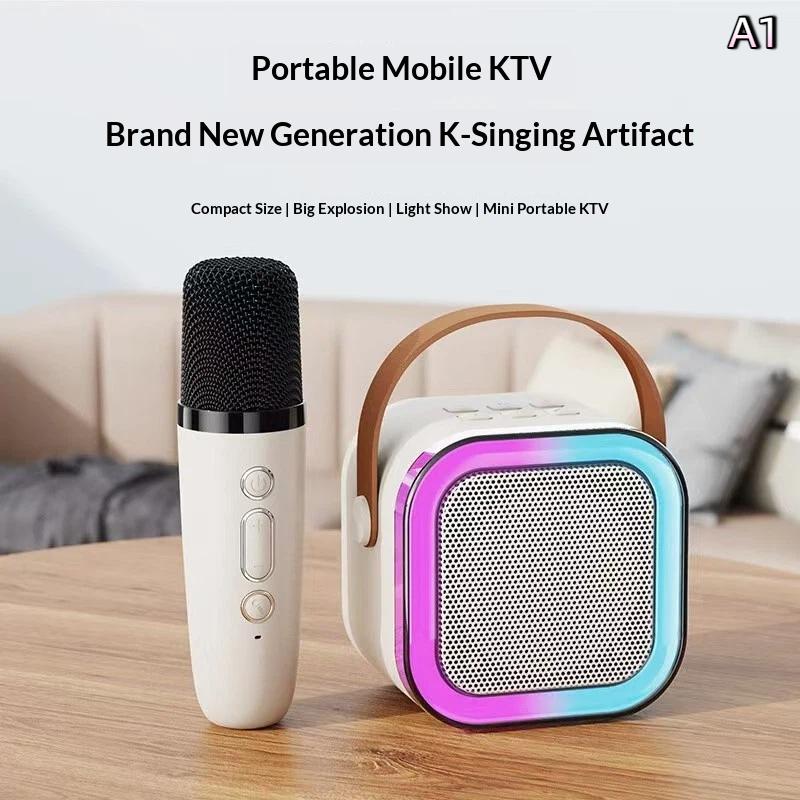 Bezprzewodowy Głośnik Bluetooth Maszyna do Karaoke Przenośny Mini Zestaw Głośników K12 Domowa Rodzinna Karaoke Prezenty dla Dzieci