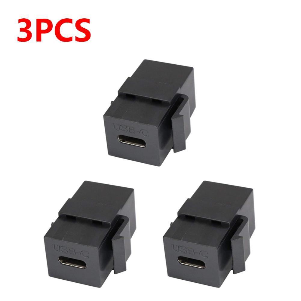 1-3X USB 3.1 Type C Keystone Female to Female Jack Coupler Inserts Socket Cable Port Extension Connector for Wall Plate Outlet