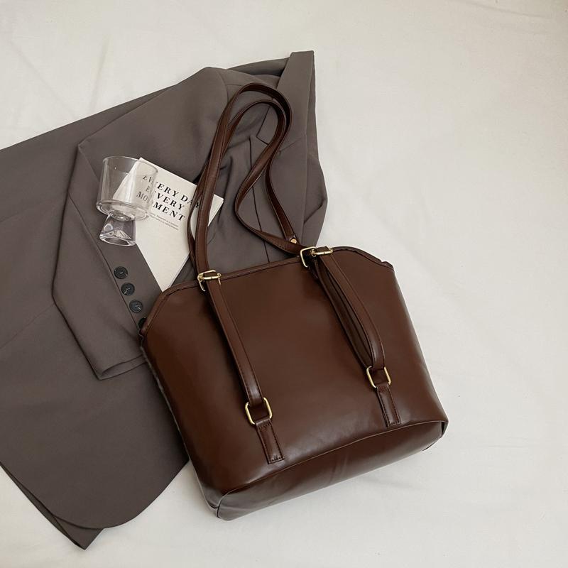 Karierte Einkaufstasche mit großer Kapazität, Umhängetasche für Damen, Vintage-Rucksack