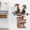 Bookshelf Pilot Wall Sticker Self Adhesive Removable Study Living Room Bedroom Background Decor