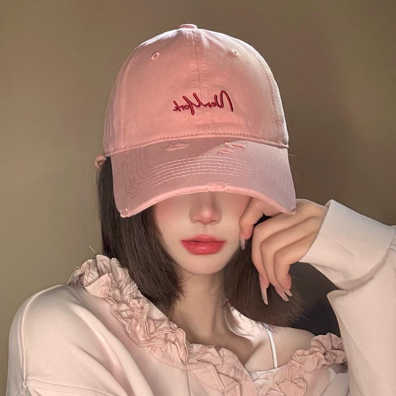 Distressed Perforated Duckbill Cap Cotton Baseball Cap Embroidery Adjustable Deep Fit Baseball Cap For Big Head Daily Hiking