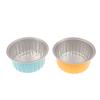 10Pcs Reusable Round Aluminum Foil Tin Cup Pudding Cake Molds Baking Tools