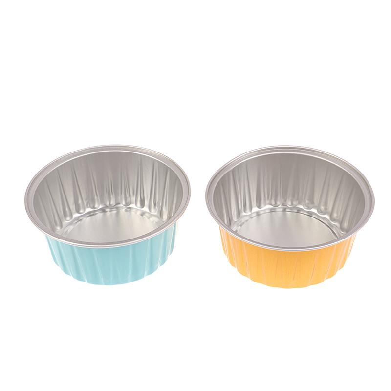 10Pcs Reusable Round Aluminum Foil Tin Cup Pudding Cake Molds Baking Tools