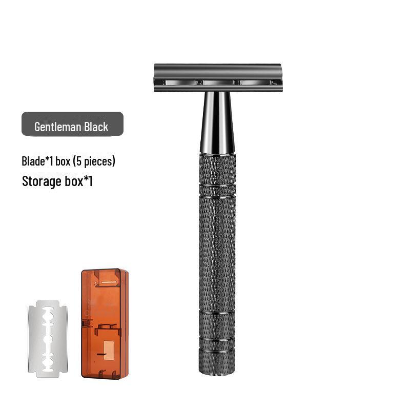 

Двусторонняя ручная бритва розового золота null серебряный серый