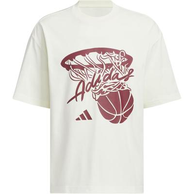 adidas Basketball SS25 Logo Hot Shot Polyvalent Simple Manches Courtes T-shirt Unisexe Hauts Ivoire KD4294