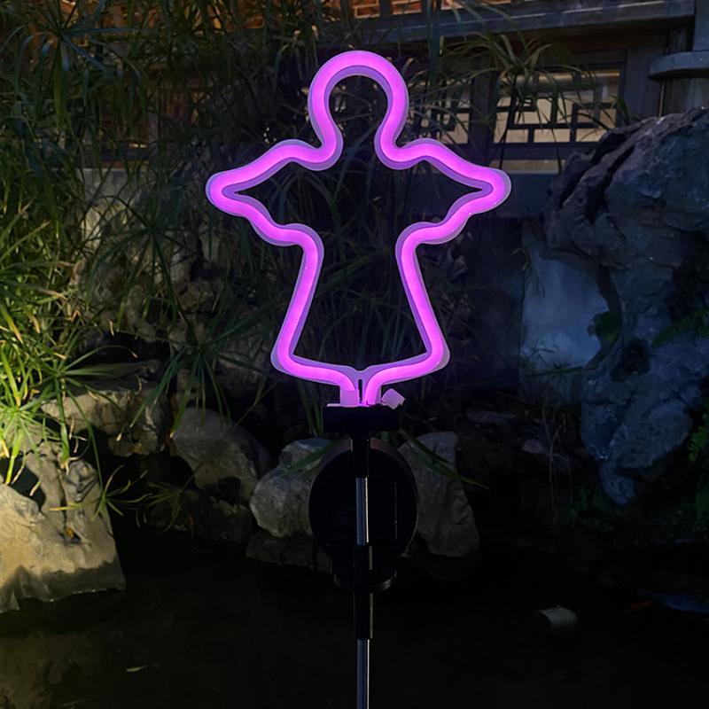 Solar Courtyard Landscape Cactus Neon LED Light Lawn Floor Plug Light Decorative Solar Panel