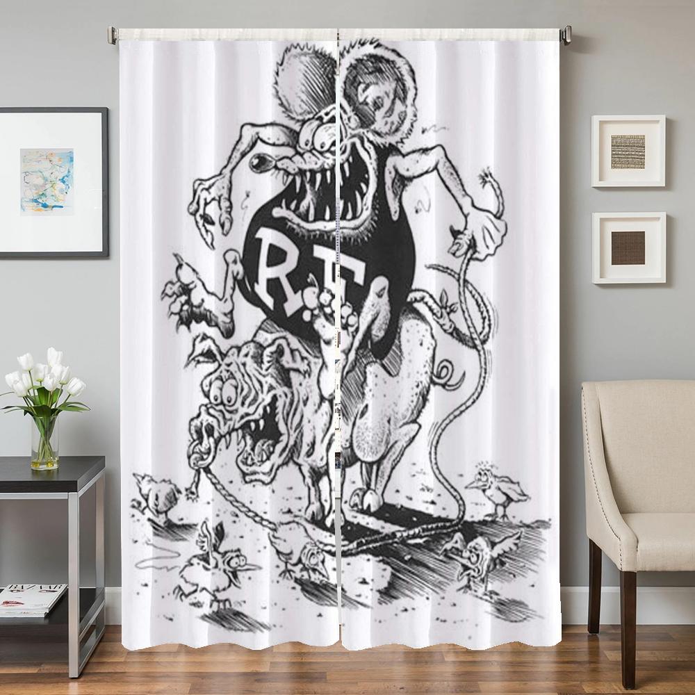 Fönster Köksgardiner för Vardagsrum 2 Delar Mörkläggningsgardiner Dörrgardin R-råtta F-fink Avskärmning Sovrumsdekoration Skugga