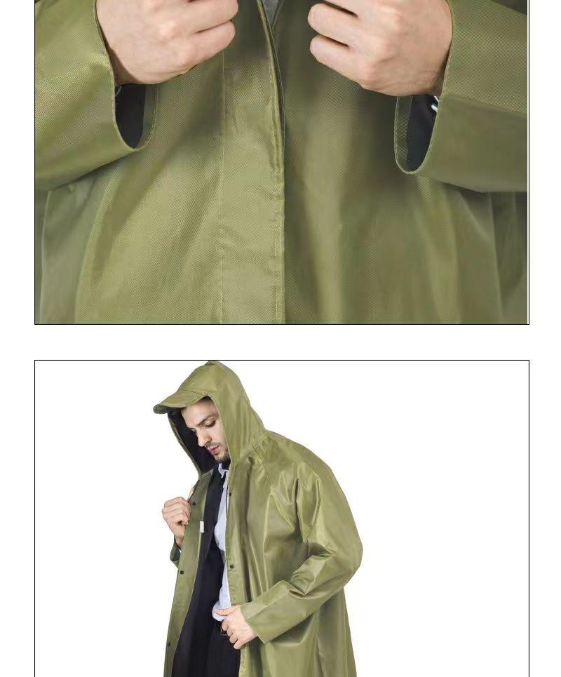 Unisex Full-Length Reflective Rain Poncho - Thickened for Labor Protection