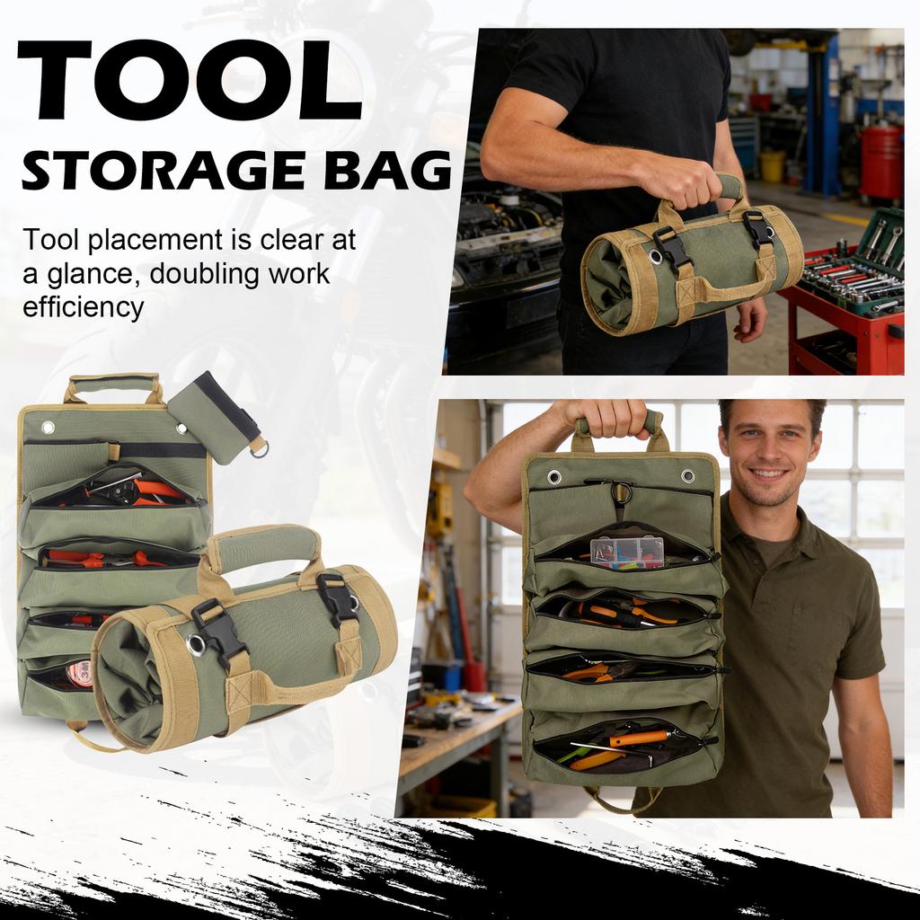 Roll-up Tool Bag, Tool Roll Storage Bag, A Gift For Mechanics, Electricians, And Repairmen, Portable Motorcycle Tool Storage Bag.
