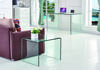 Tempered Clear Bent Glass SideTable, Transparent End Table, Sofa table