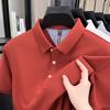 T-Shirt Men'S Business Casual Top Short Sleeve Medium Loose Large Size Solid Color Bottom Polo Shirt