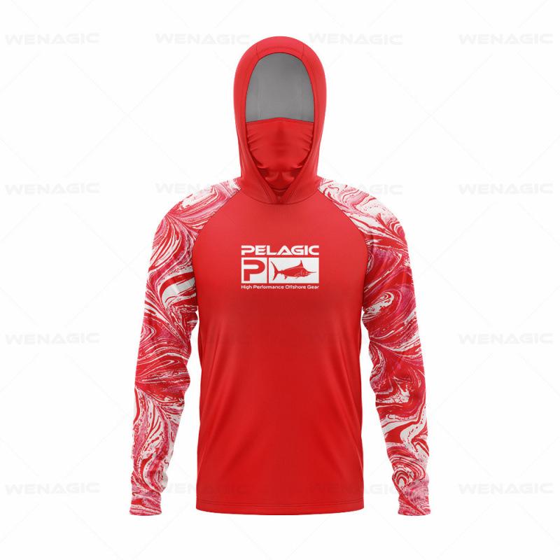 Мужская летняя быстросохнущая легкая рубашка с капюшоном и длинным рукавом для рыбалки Medium 2970₽