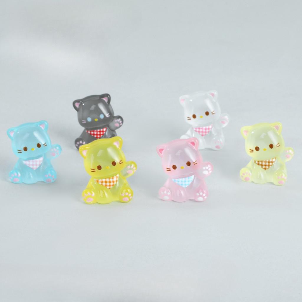 10Pcs Cartoon Cat Animal Miniatures Mini Figurine Resin Ornaments Fairy Garden Decoration Micro Landscape