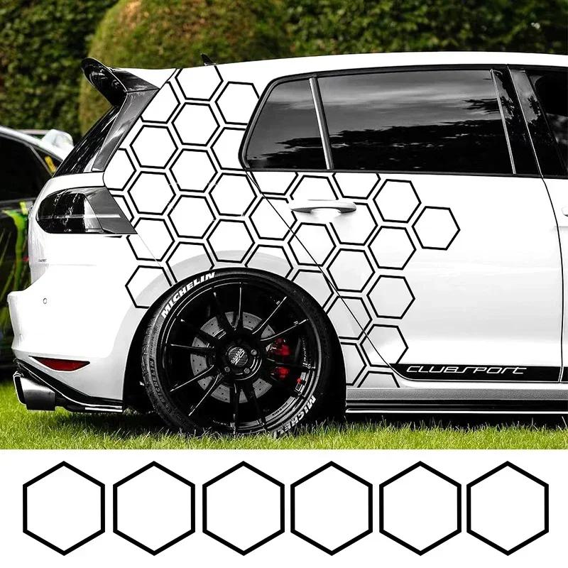 12 Bucăți Grafică Fagure Parbriz Auto Laterale Caroserie Decalcomanii Vinil Hidrofuge DIY Stil Deschis Decor Mașină Hidrofug