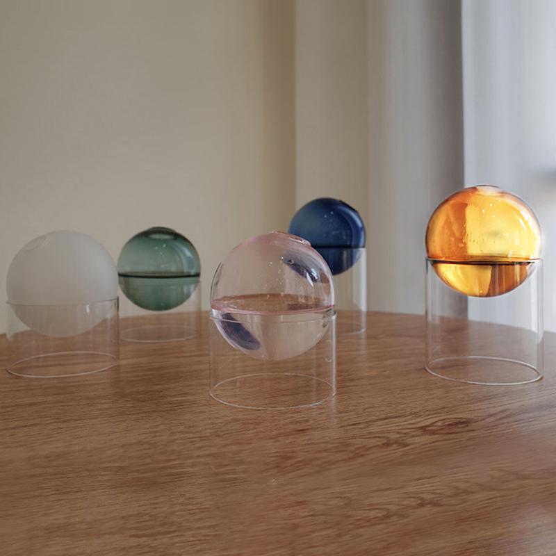 Flower Table Vase Round Glass Vase Terrarium Arrangement Container Decorative Vase