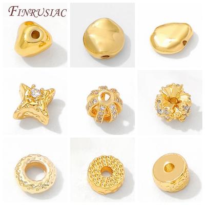 Separators For Beads 18K Gold Plated Brass Spacer Beads,Necklace Accessories,Bracelets Beads,DIY Jewelry Making Supplies