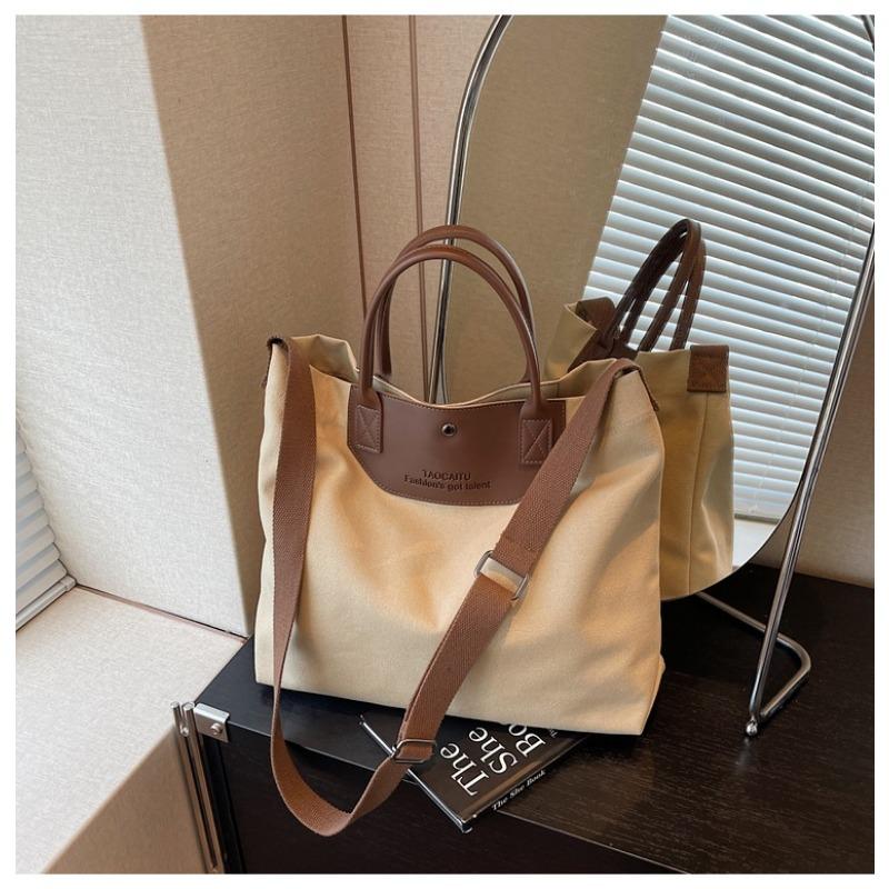 Large capacity bag New women's bag Fashion commuter shoulder bag Canvas trendy versatile large tote bag