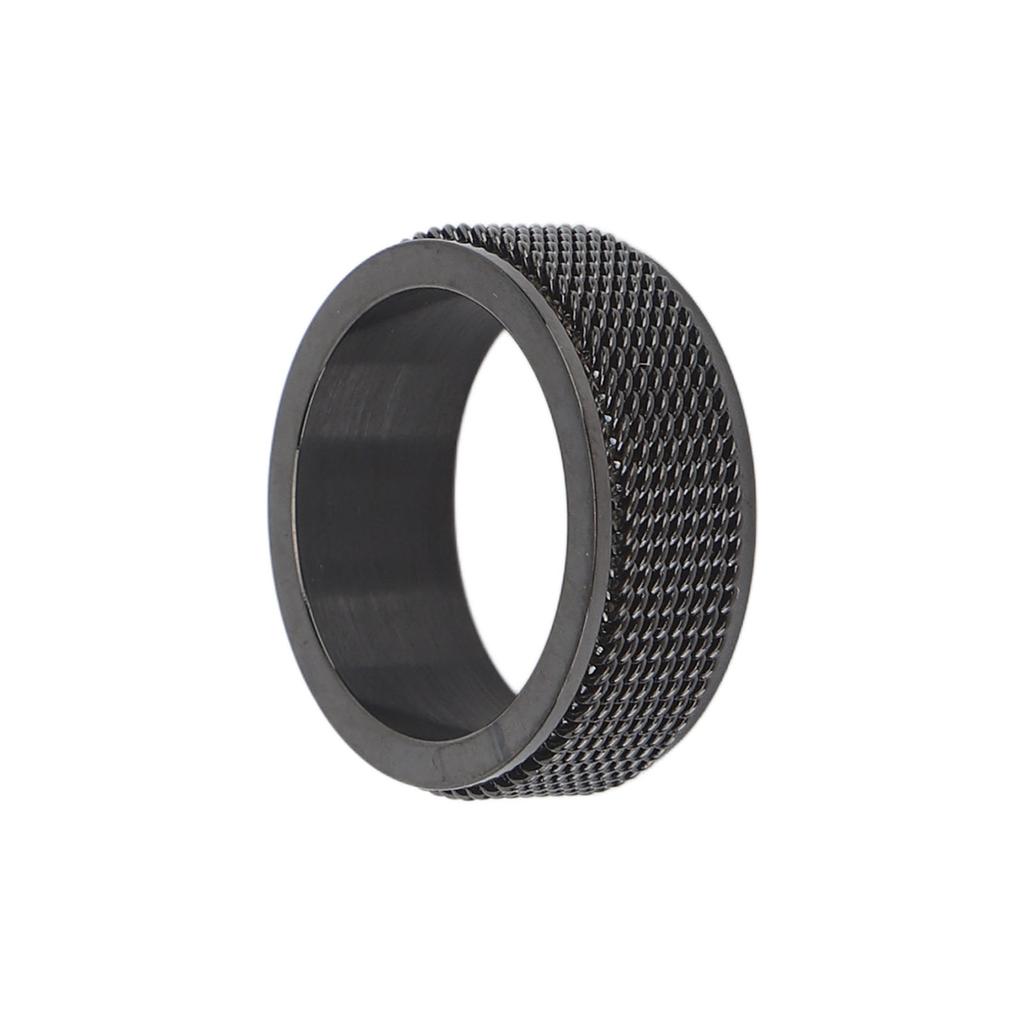 8MM Mens Spinner Ring Noiseless Titanium Steel Cool Anxiety Ring for Anxiety Stress Relieving Black No. 8 57mm 2.2in