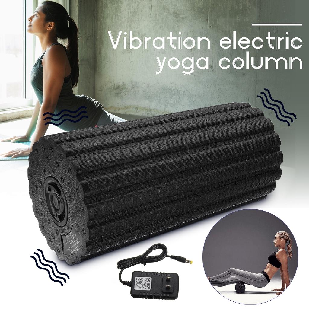 17 inchi Rola de Masaj Electrică Vibratoare Reîncărcabilă 4 Viteze Recuperare Musculară Negru