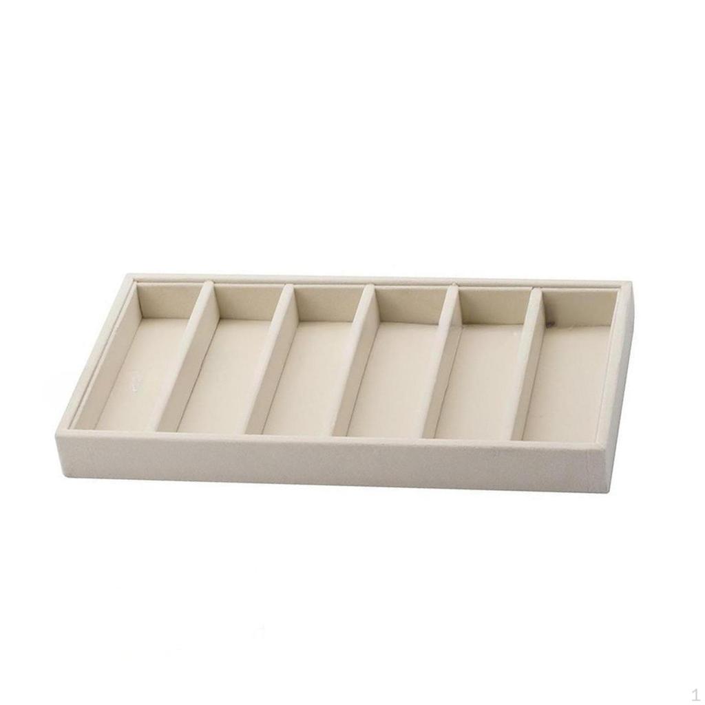 Eyeglass Display Tray, Frame Storage Box with Compartments, Velvet MDF, Secure for Valets,