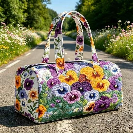 3D-Printed Quilted Cotton Women's Travel Yoga Handbag