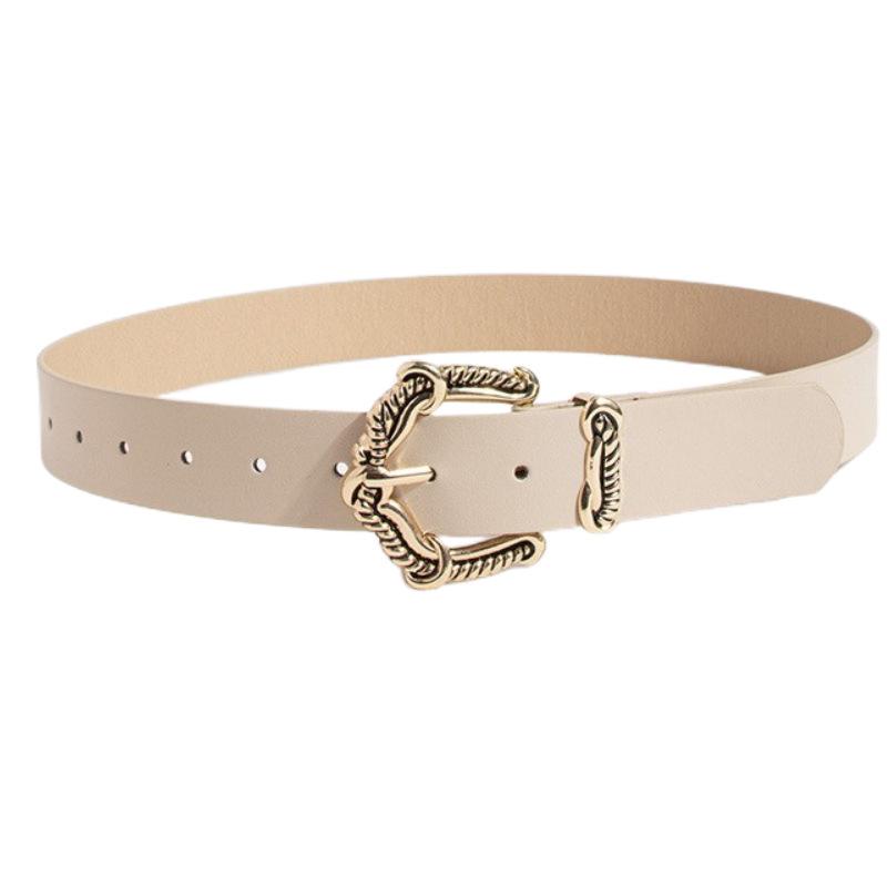 New Ladies Chic Fashion Pin Buckle Glossy Multi-color Elegant European and American Exquisite Belt Gold Buckle Simple Engraving