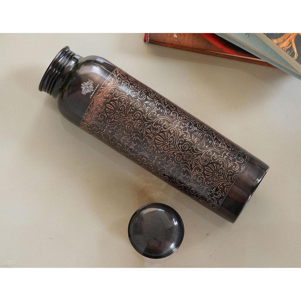Antique Dark Embossed Design, 900 ML – Drinkware with Ayurvedic Benefits – Ideal for Daily Use, Travel, Gifting, and Home Décor, Set of 1
