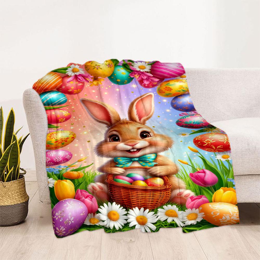 Springtime Bunny Garden Blanket,Suitable for sofas, offices, travel, living rooms, Gifts to relatives and friends, Blanket,Suitable for all seasons.