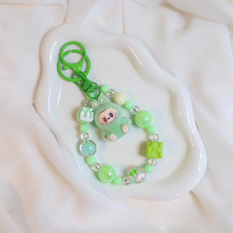 Creative Keychain Hand-painted Beaded Pendant Girl Heart Cute Backpack Bag Jewelry Pendant Gift