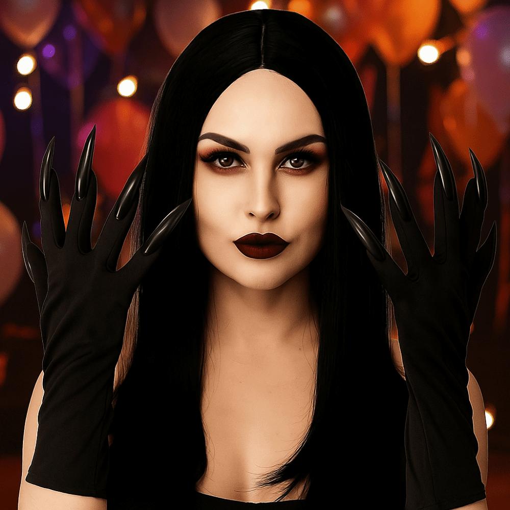 Black Ghost Cat Demon Paw Gloves Full Finger Women Long Mittens  Cosplay