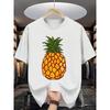 European sizes Men'S Casual Summer T-Shirt with Pineapple Print - Short Sleeve, Round Neck,Stylish & Comfortable for Casual Attire, Summer Tshirt