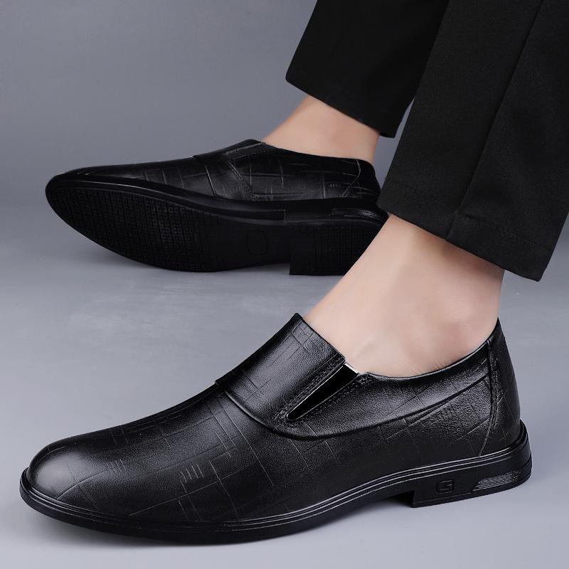 Solid Color Genuine Leather Shoes for Men New Designer Men Business Dress Shoes British Casual Loafers Man Oxford Shoes