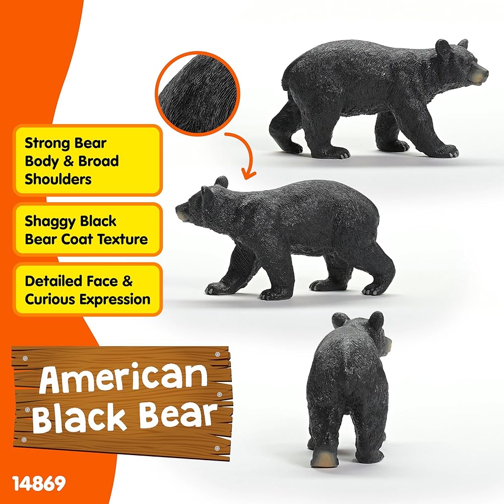Schleich Wildlife American Black Bear Figure 14869 Realistic Design Educational Toy